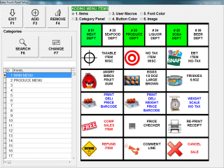 Touch Screen POS Software, Create Button Menus