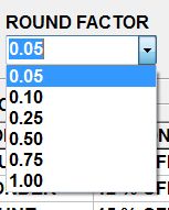 POS Coin Rounding Factor Options